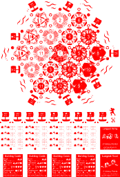 An SVG file: the whole set in one drawing, the board of numbered hex tiles ringed by harbors, the cards below